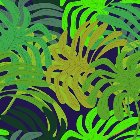 Tropical equatorial forest. Seamless.のイラスト素材
