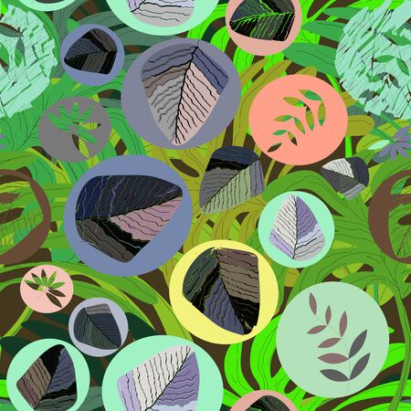 The original pattern with the image of the jungle. Seamless vector.のイラスト素材