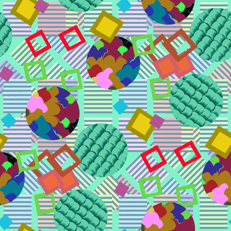 Colorful circles and stripes.のイラスト素材