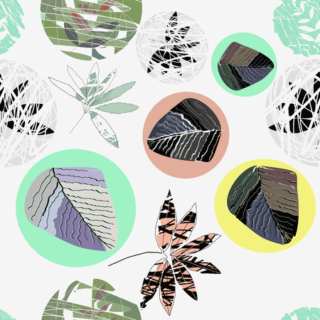 Abstract image of leaves on a white background. Seamless.のイラスト素材