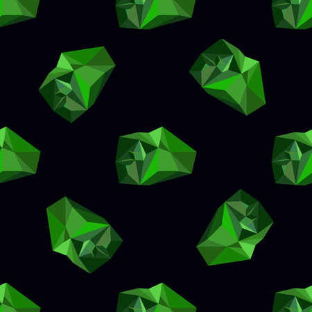 Green stones on a black background. Seamless.のイラスト素材