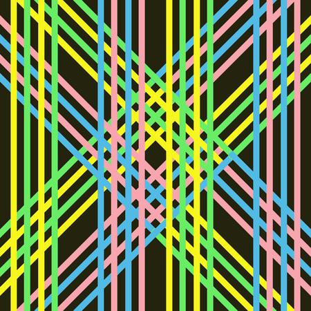 Seamless from colorful lines on black background.のイラスト素材