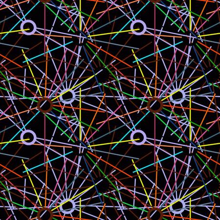 Geometric background of circles and lines. Seamless.のイラスト素材