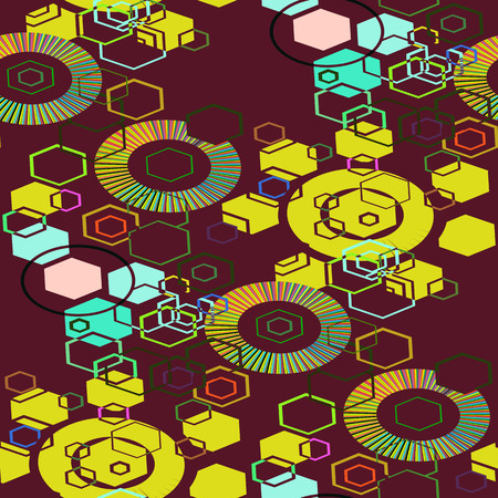 Abstract background of polygons on a burgundy background.Seamless.のイラスト素材