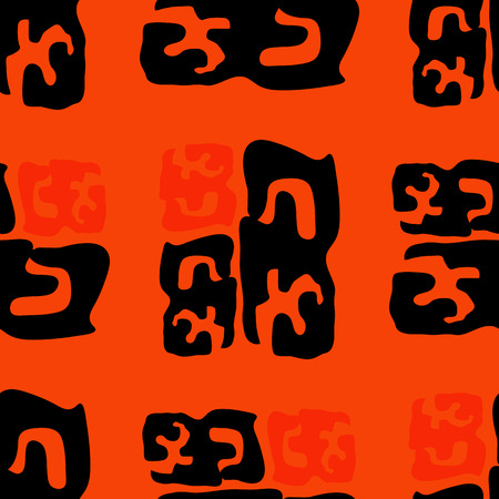 Red-black-orange abstract seamlessのイラスト素材