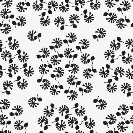 Black flowers on a white background.のイラスト素材