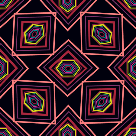 Geometric pattern on a black background.Seamless.のイラスト素材