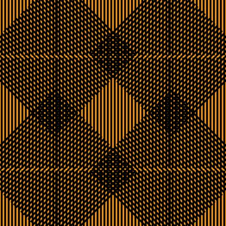 Black diamonds and stripes on a brown background.Seamless.のイラスト素材