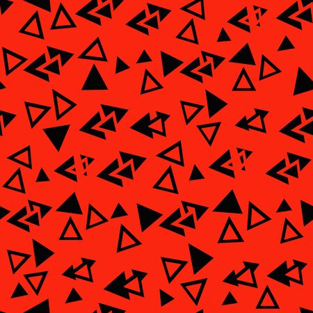Black triangles against a red background. Seamless.のイラスト素材