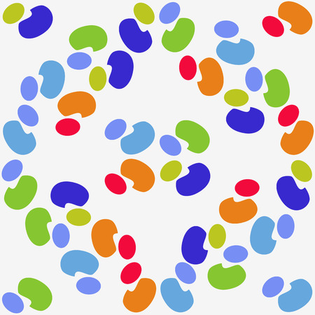 Multi-colored elements on a white seamless background.のイラスト素材