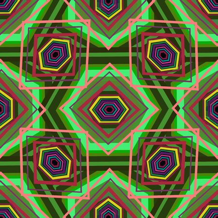 Abstract geometric background in shades of green.Seamless.のイラスト素材