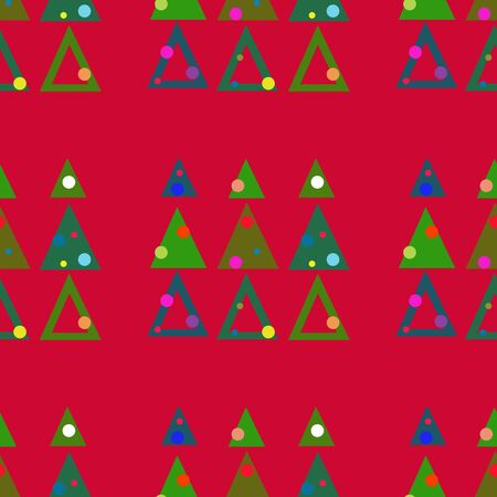 Christmas trees on a red background. Seamless.のイラスト素材