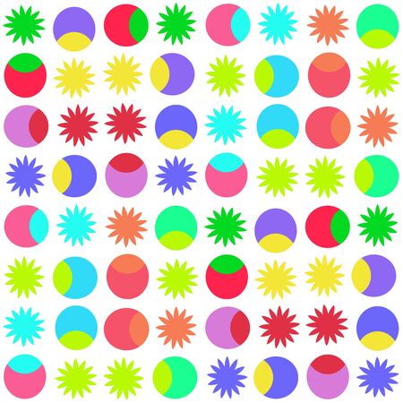 The image is bright geometric shapes on a white background.のイラスト素材