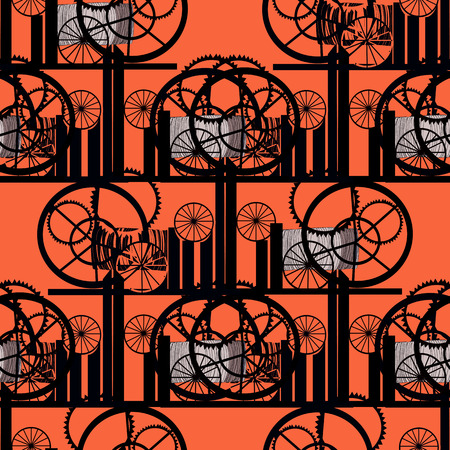 Abstract background in the style of steampunk. Seamless.のイラスト素材