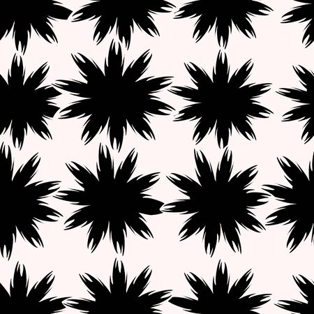 Black and white seamless floral pattern. Vector illustration. Textiles. Wallpaper. Design.Decorationの写真素材