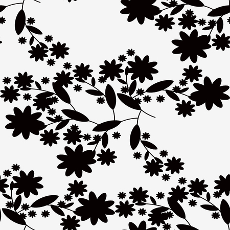 Black flowers on a white background.の写真素材