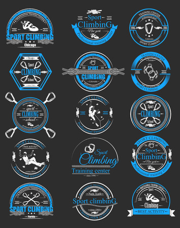 A set of  for sport climbing school. A set of logotypes for the climbers club and sports training center.のイラスト素材