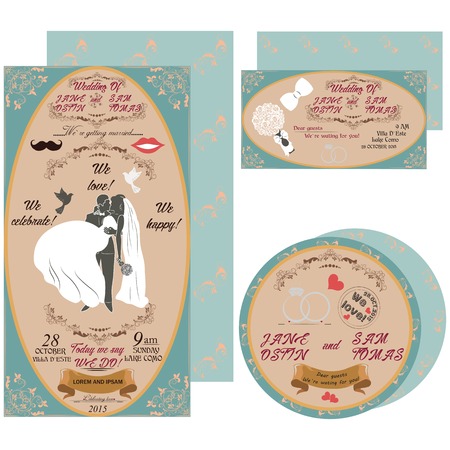 Wedding invitation card for your event. Invitations for guestsのイラスト素材