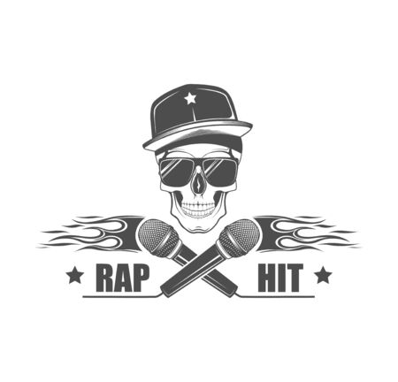 Vector. Rap music. Emblem, symbol, element. Musical performance.のイラスト素材