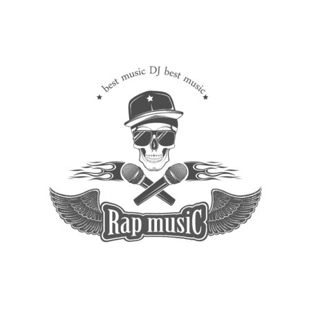 Vector. Rap music. Emblem, symbol, element. Musical performance.のイラスト素材