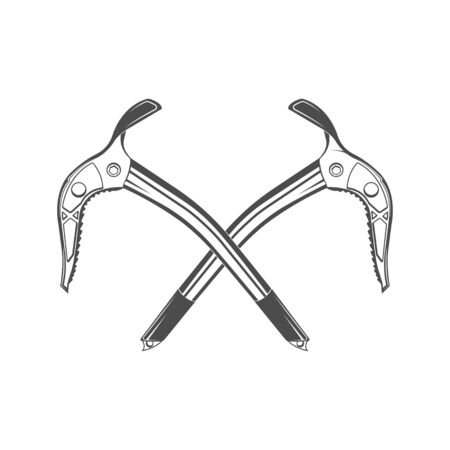 Vector graphic concept. Climbing equipment. active lifestyle. Symbol emblem, element, print.のイラスト素材