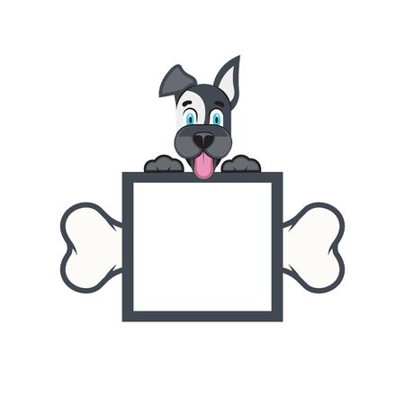 Vector. Dog with frame. Concept of pet label template or frame for business photo.のイラスト素材