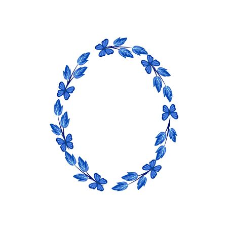 Vector concept photo frame with a butterfly. Blank template to decorate the image and photo. Modern elegant graphic design.のイラスト素材