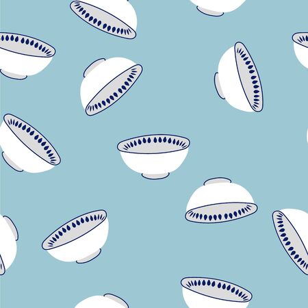 Vector seamless pattern with cupsのイラスト素材