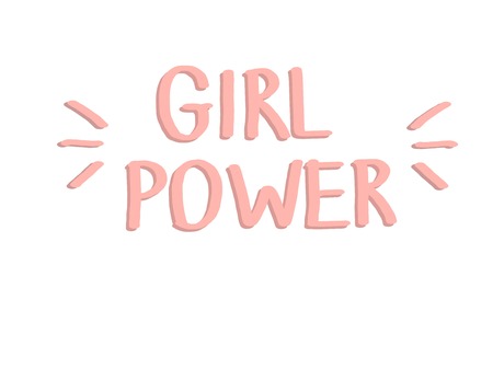 Girl power. Pink digital lettering. Vector illustration.のイラスト素材