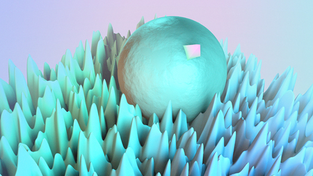 3D abstraction background original facture with ballの写真素材