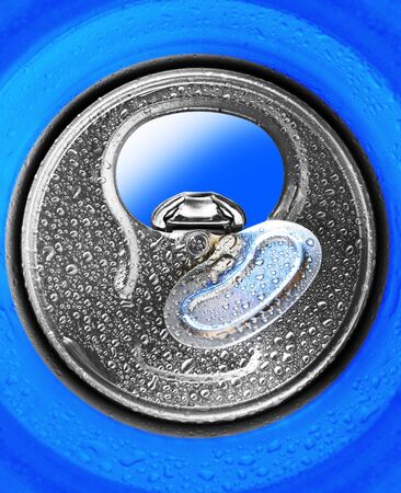 Opened can for beverage or beer. View from the Inside 