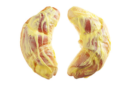 Buns with lemon cream isolated on white background, top view