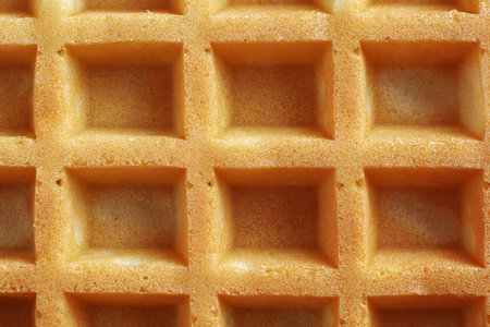 Fresh waffle background close-up. Macro photo shootの写真素材