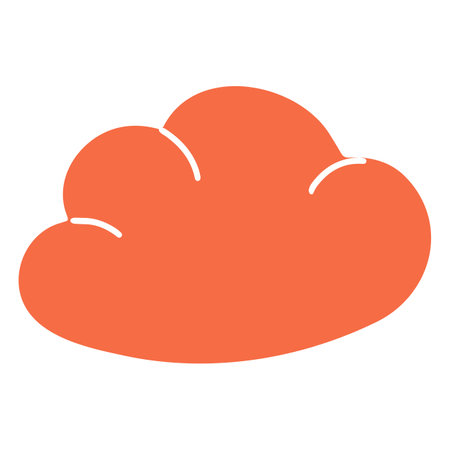 Orange cloud. Hand drawn vector illustration. Element illustration on white backgroundのイラスト素材