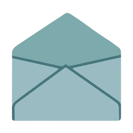 Blue sealed closed envelope. Hand drawn vector illustration. Isolated element on a white backgroundのイラスト素材