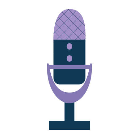 Microphone icon. Vector illustration. Isolated element on a white backgroundのイラスト素材