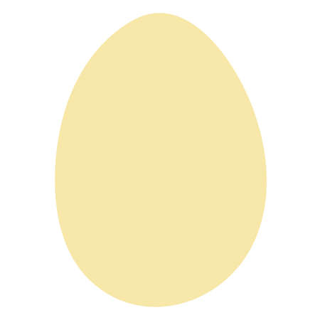 Silhouette of a yellow Easter Egg. Hand drawn isolated vector element. Illustration on a transparent background.のイラスト素材