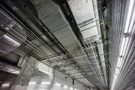 Concrete and chrome metalの写真素材
