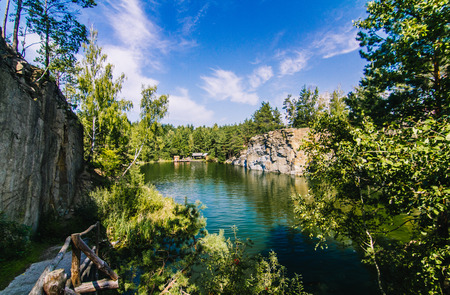 Korostyshiv Canyon, deep lakeの写真素材