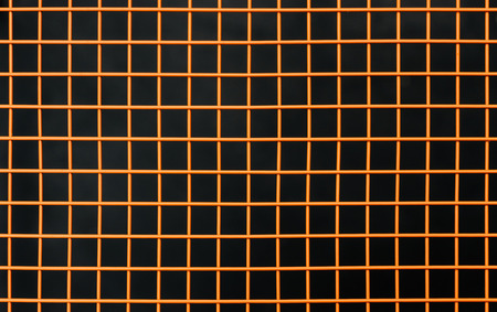 Orange decorative grid bench as a part of street cafe style textureの写真素材