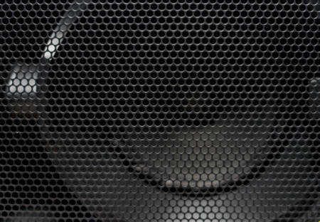 Loudspeaker grid texture in dark colors with round textureの写真素材