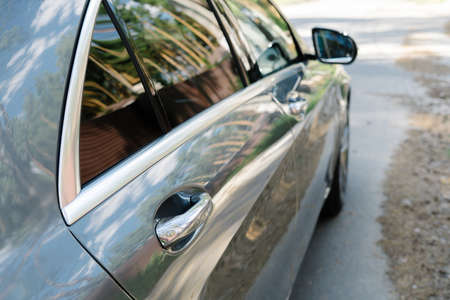 Luxury car door. Metallic paintの写真素材