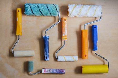 Set of instruments for painting wallsの写真素材