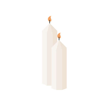 Candles isolated on white background. The concept of coziness and home comfortのイラスト素材