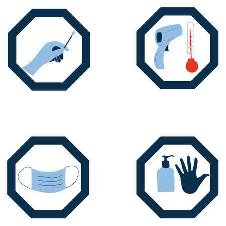 Covid-19 outbreak travel restrictions concept vector illustration.のイラスト素材