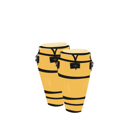 Hand drawn style vector illustraction of musical instrument - congas.のイラスト素材