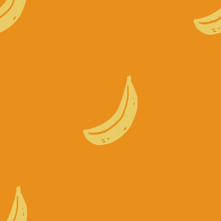 Hand drawn in abstract style vector seamless pattern with banana. Works for wallpapers, web page backgrounds, surface textures, textile, wrapping paper.のイラスト素材