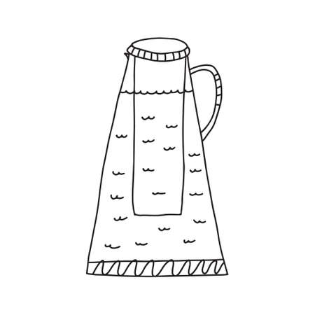 Hand drawn doodle vector illustration of cold brew maker pot. Isolated on white background.のイラスト素材