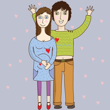 Happy family のイラスト素材