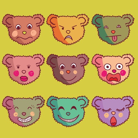 cool set of bears cartoon individuals. のイラスト素材